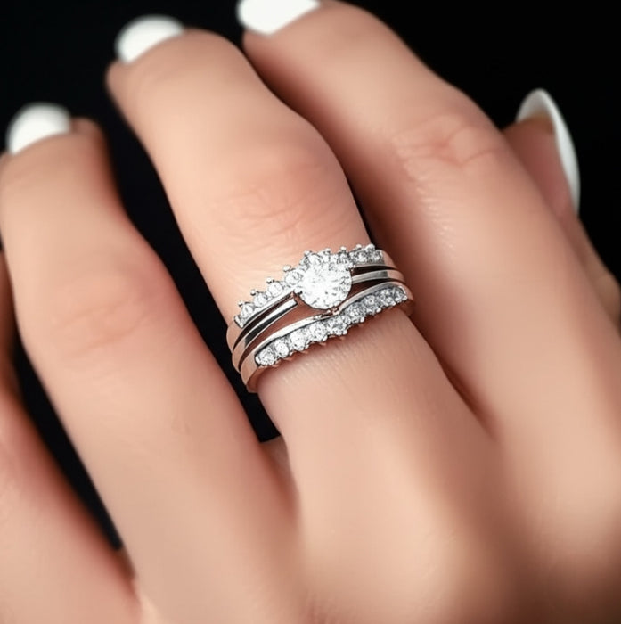Sterling Silver Antique Engagement Ring-ER-67