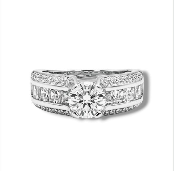 Sterling Silver Engagement CZ Ring-ER-162