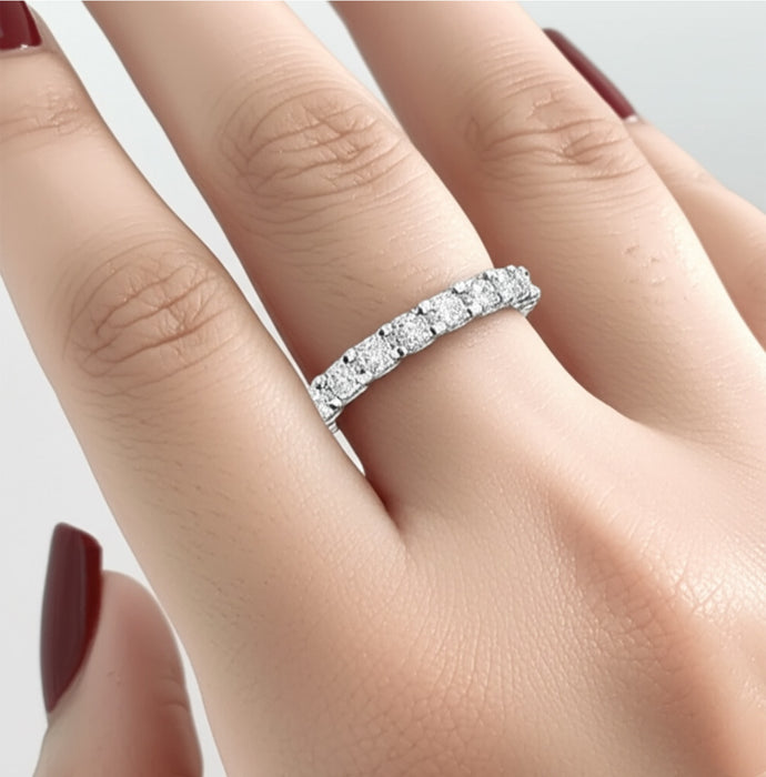 Sterling Silver Round Stackable Eternity CZ Ring ER-53