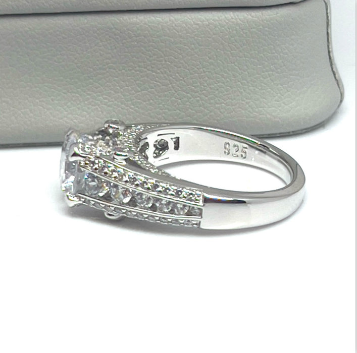Sterling Silver CZ Engagement Ring-ER-141