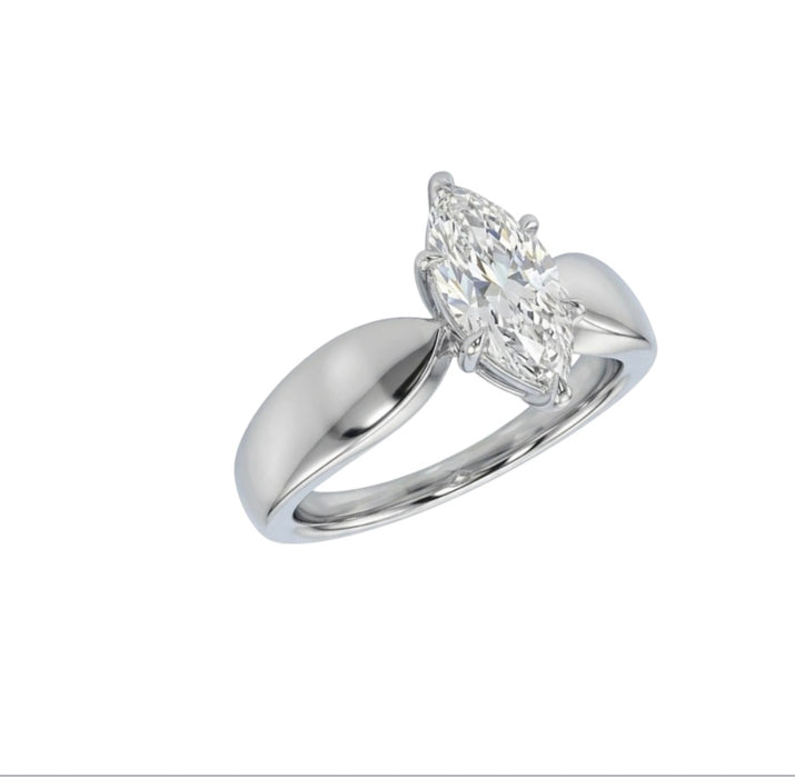 Sterling Silver Marquise Clear CZ Ring-ER-12