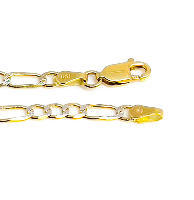 Solid 14K Gold Elegance Children Figaro Link ID Bracelet 5.0-5"-GB-14