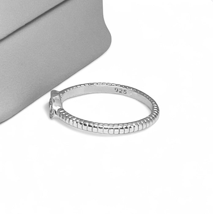 Sterling Silver Aqua Blue Stone Evil Eye CZ Ring-AE-53