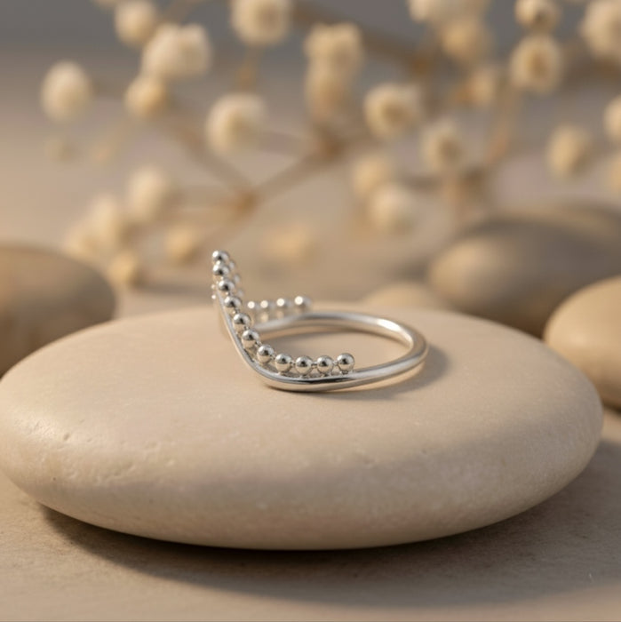 Sterling Silver Minimalist V Shape Ring-SR-11