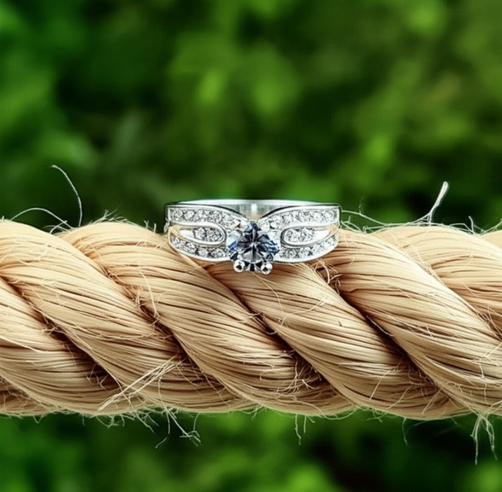 Sterling Silver 2-Piece Engagement Set CZ Ring-ER-97