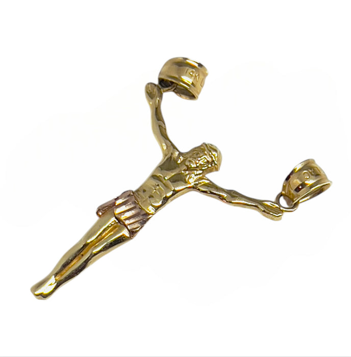Solid Gold 14K Two-Tone Crucifix Pendant -GP-16