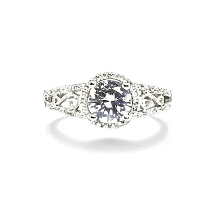 Sterling Silver Engagement CZ Ring-ER-137