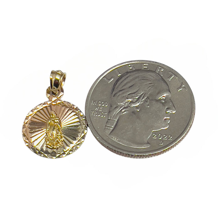 Solid Gold 14K Two-Tone Religious Pendant-GP-11