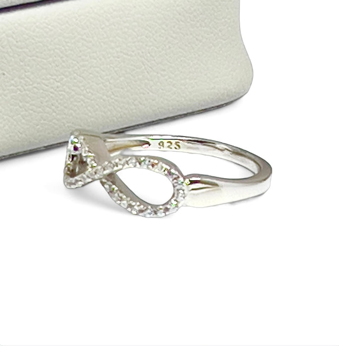 Sterling Silver Infinity CZ Ring-AE-106