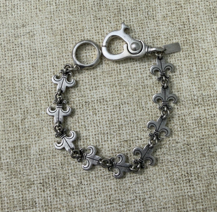 Stainless Steel Fleur De Lis Bracelet-CS-53
