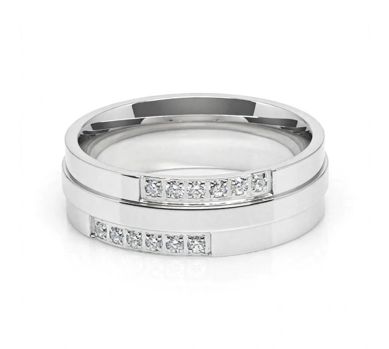 Stainless Steel Set Elegant Wedding Band-CS-09