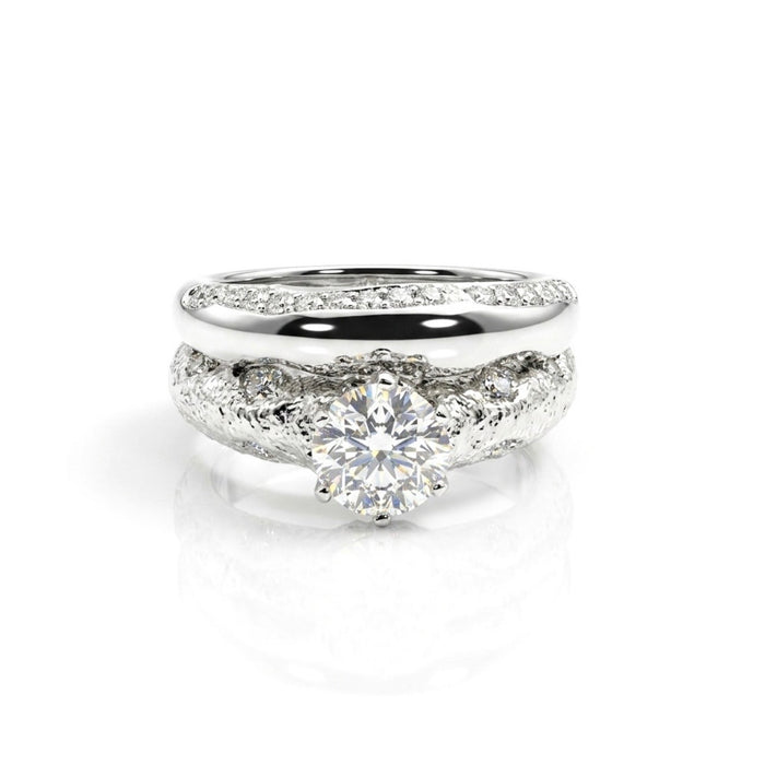 Sterling Silver CZ Engagement Set Ring- ER-13