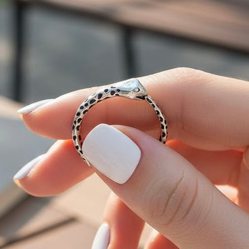 Sterling Silver Circular Snake Ring-SR-19