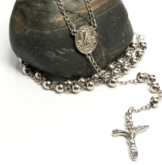 Stainless Steel Beads Rosary 26" with 6mm Beads-SS-25