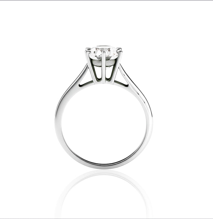 Sterling Silver Cathedral Clear CZ Engagement Ring-ER-87