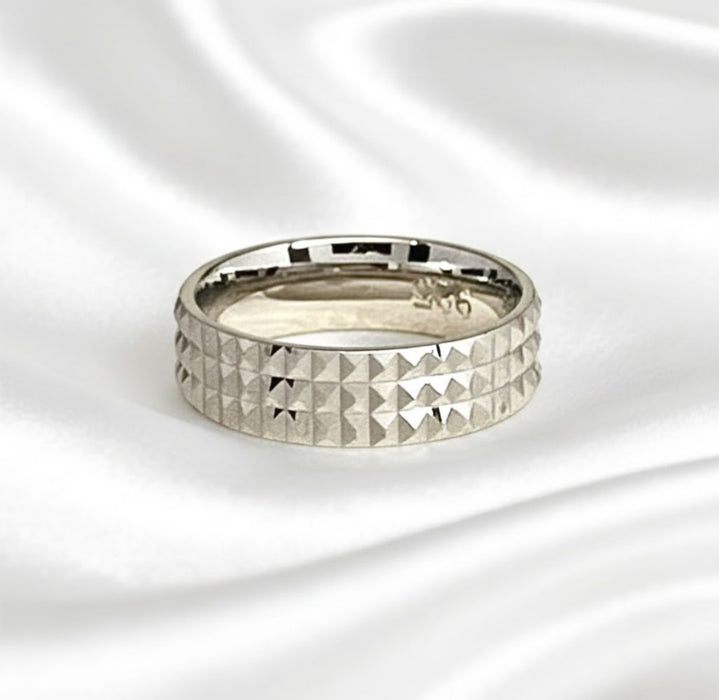 Sterling Silver Trio Wedding Ring Sets-SST-08