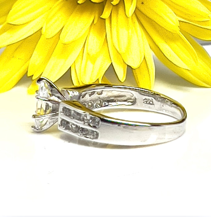 Sterling Silver Marquise CZ ring- ER-04