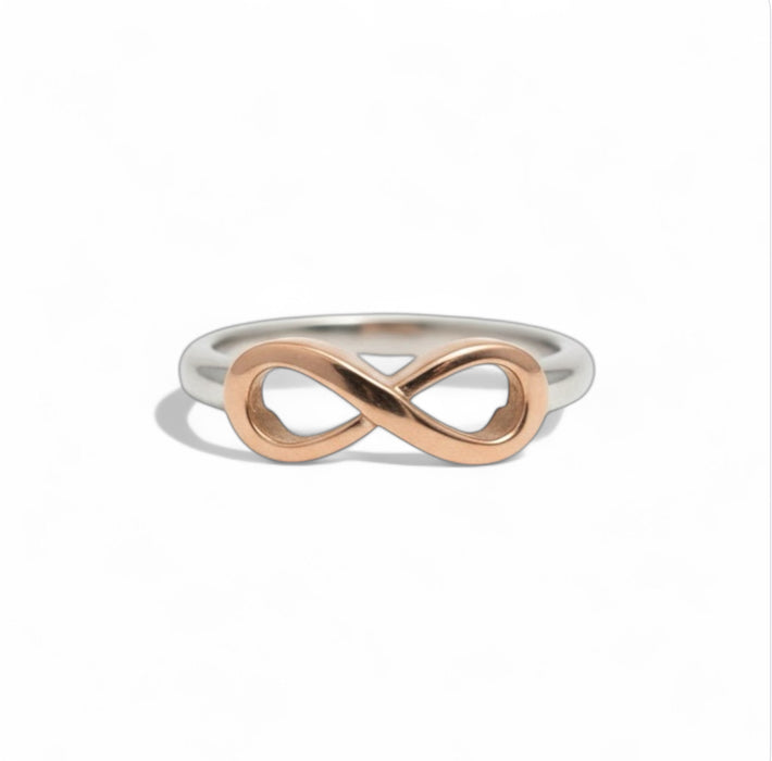 Sterling Silver Two-Tone Infinity Ring-SR-18