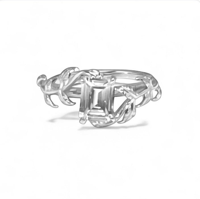 Sterling Silver CZ Engagement Ring-ER-160