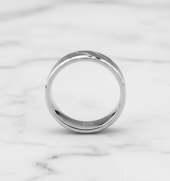 Sterling Silver Elegant .925 Wedding Ring -SW-19