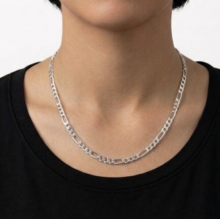 Sterling Silver Figaro Chain-24"-SC-21