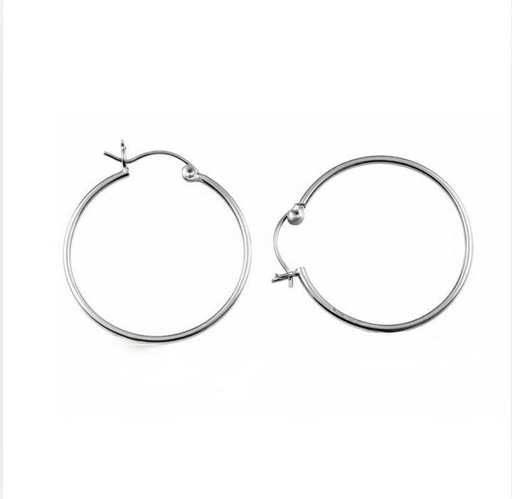 Sterling Silver 2.0MM x 30MM Hoop Earrings-SE-04
