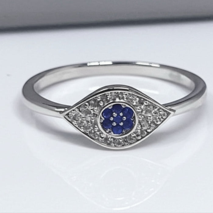 Sterling Silver Evil Eye Ring-AE-101