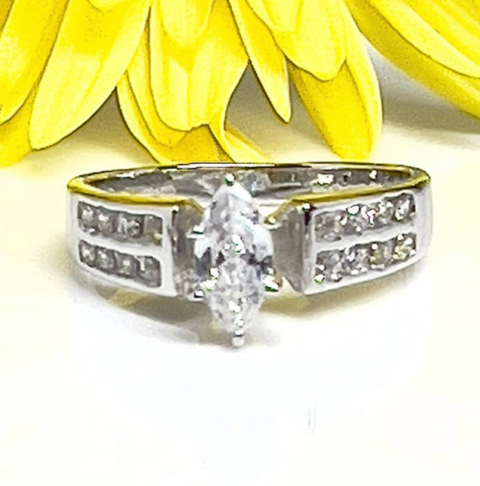 Sterling Silver Marquise CZ ring- ER-04