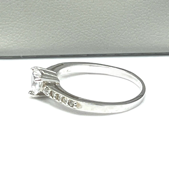 Sterling Silver Heart CZ Ring-ER-10