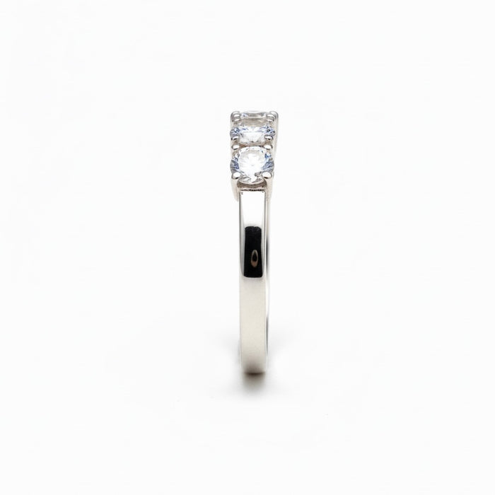 Silver Engagement Ring with 5 Cubic Zirconia Stones- ER- 21