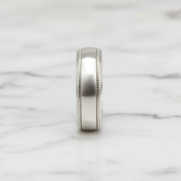 Sterling Silver 6mm Half Round Milgrain Band-SW-10