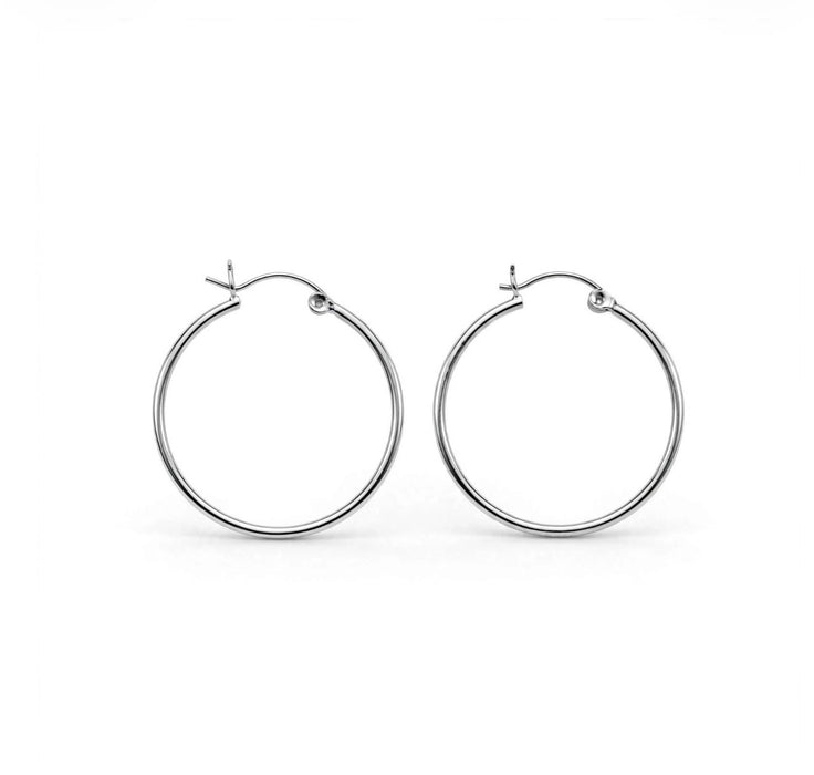 Sterling Silver 1.5MM x 30MM Hoop Earrings-SE-06