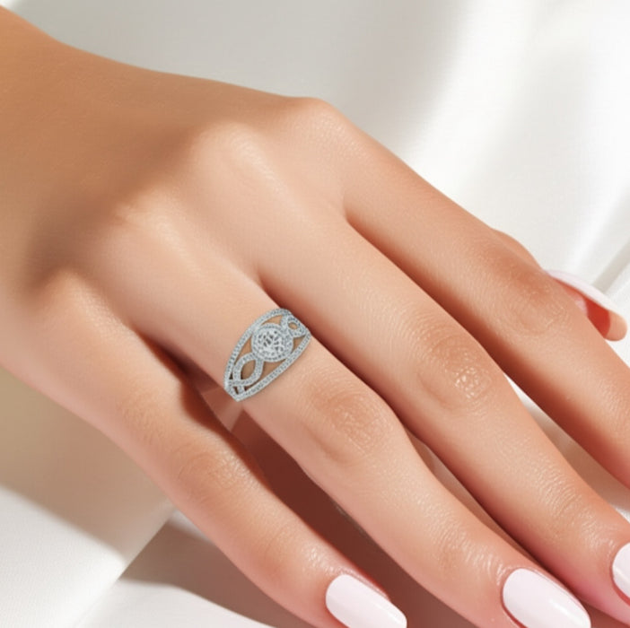 Sterling Silver Infinity Solitaire Wedding Ring-ER-82