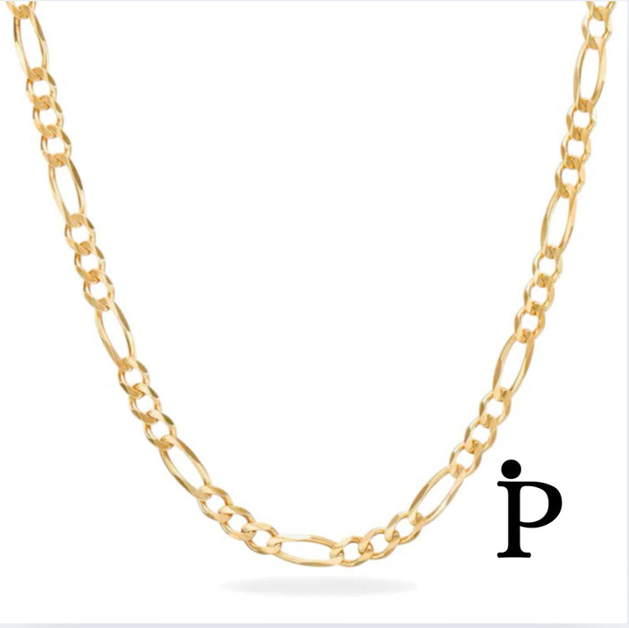 Hollow Figaro Chain in 14K Yellow Gold, 4.MM, 26"- GCH-07