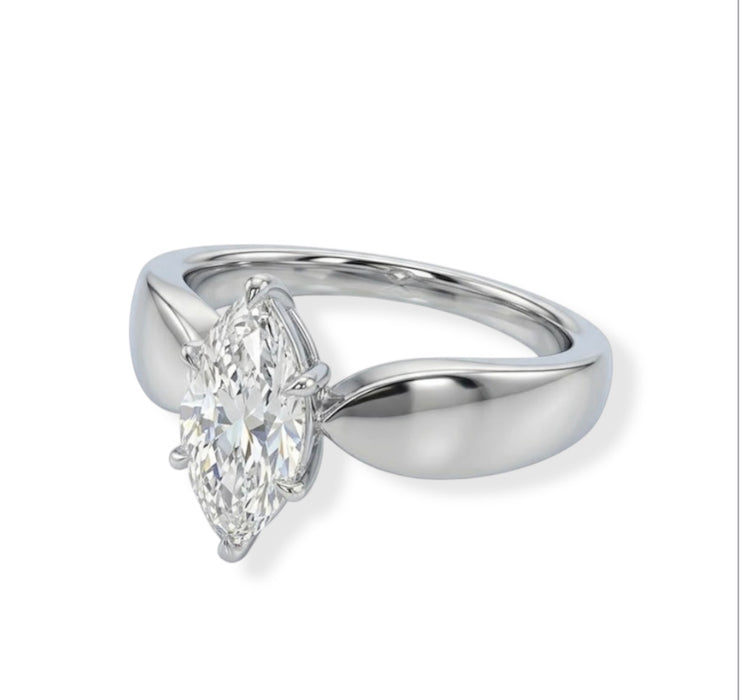 Sterling Silver Marquise Clear CZ Ring-ER-12