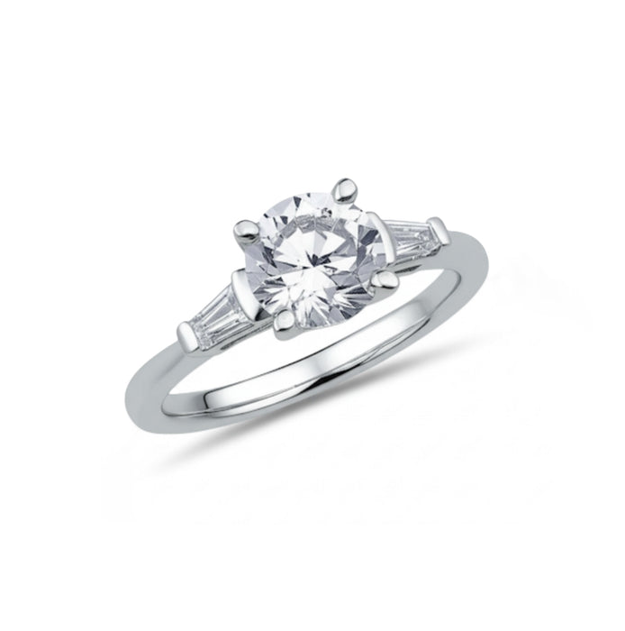 Sterling Silver CZ Engagement Ring-ER-81