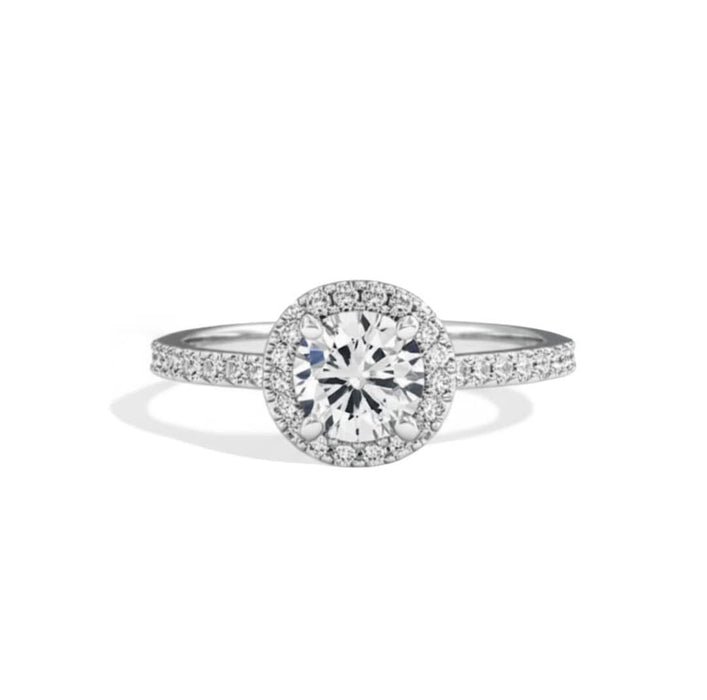 Sterling Silver Clear CZ Round Cushion Engagement Ring-ER-77