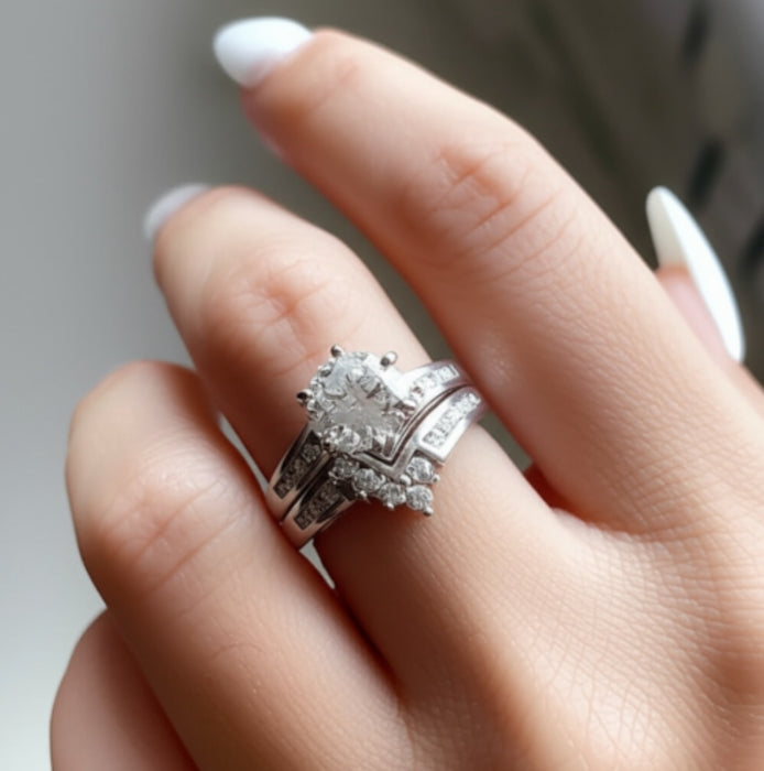 Sterling Silver CZ Engagement Ring-ER-116