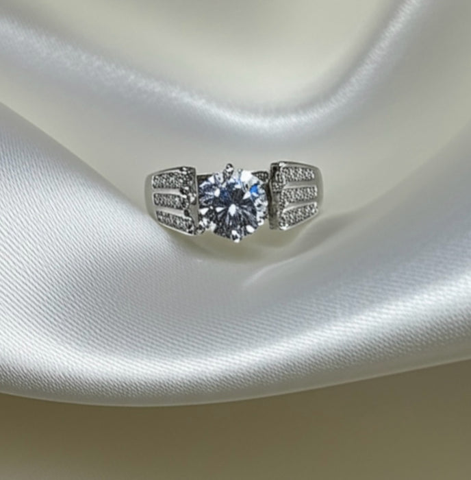 Sterling Silver CZ Engagement Ring -ER-14