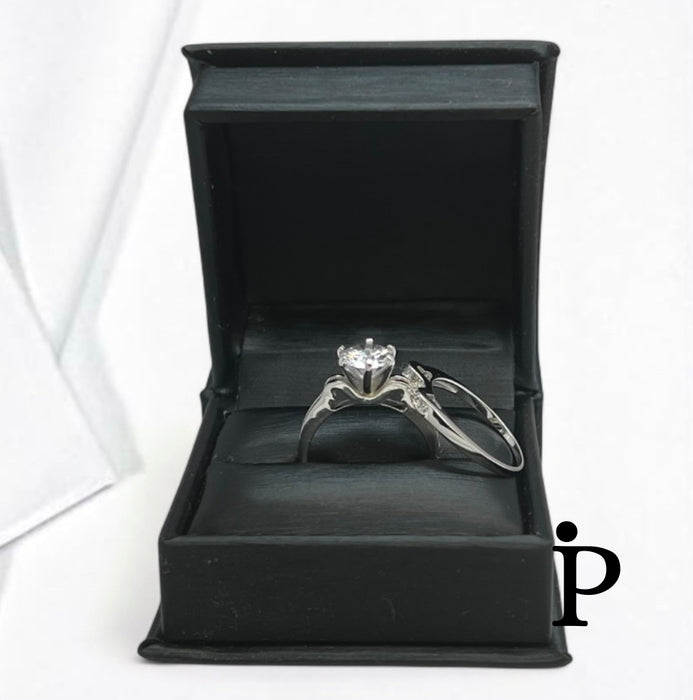 Sterling Silver 2-piece Engagement Set CZ Ring- ER-146