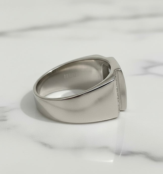 Sterling Silver White Zirconia Ring-SMR-08