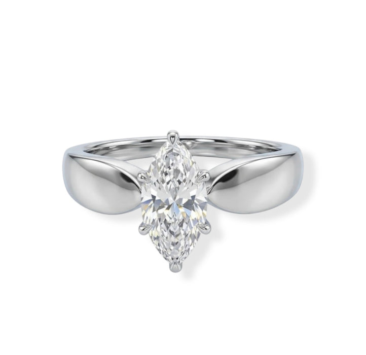 Sterling Silver Marquise Clear CZ Ring-ER-12