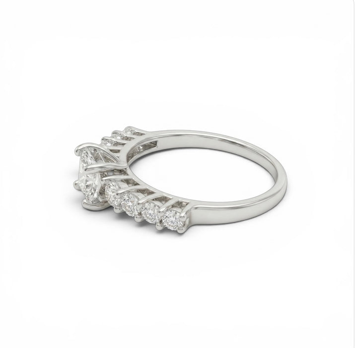 Sterling Silver Princess Cut CZ Engagement Ring -ER-63