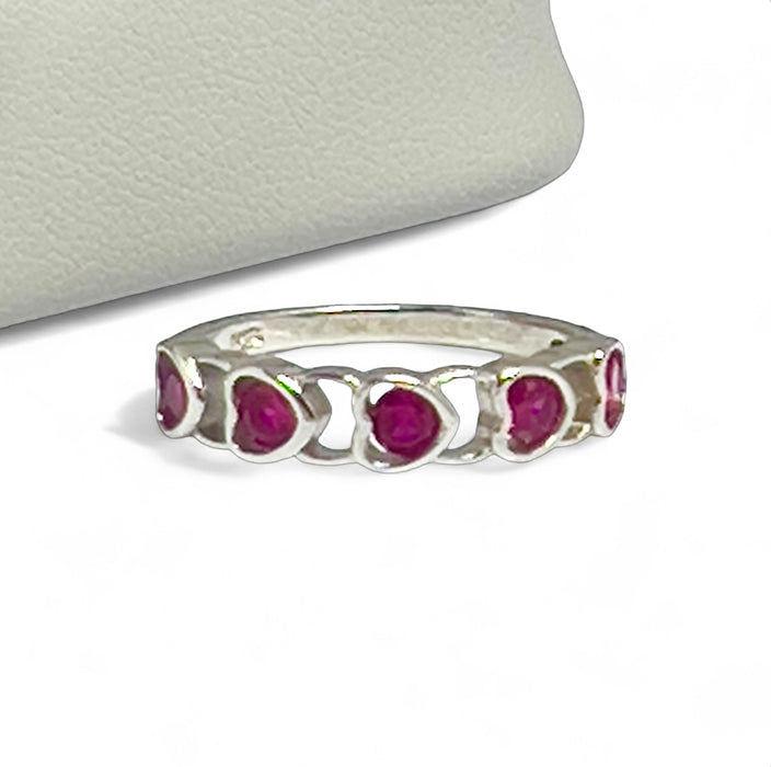 Sterling Silver Heart Shape CZ Ring-AE-108
