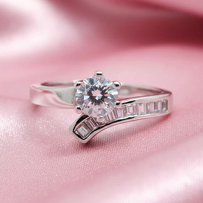 Sterling Silver CZ Wedding Set Ring-CL-08