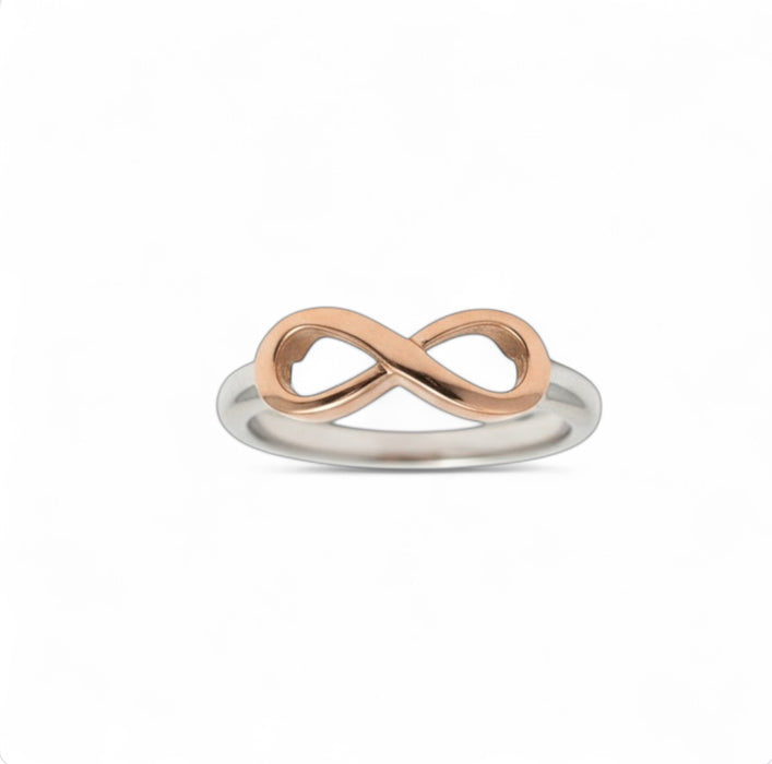 Sterling Silver Two-Tone Infinity Ring-SR-18