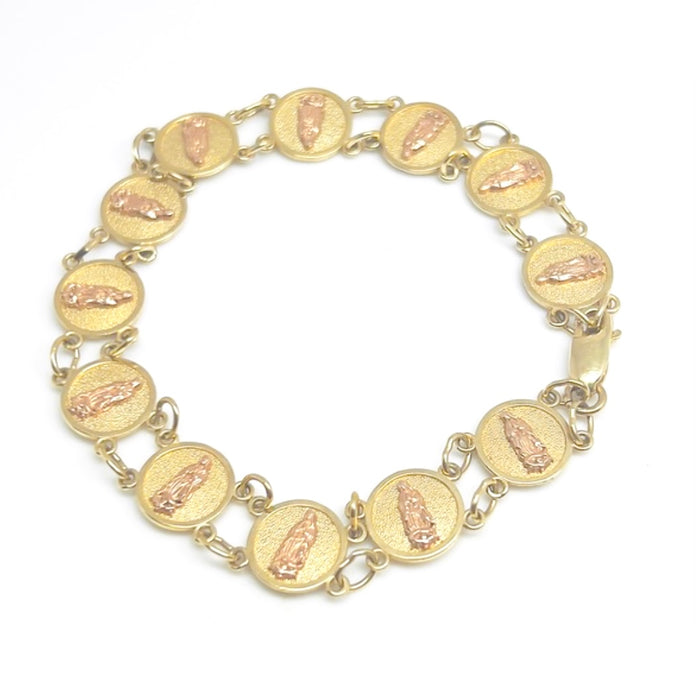 Stunning 14K Two-Tone Gold Medal Bracelet GB-18