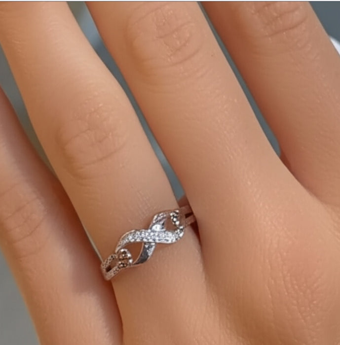Sterling Silver Infinity CZ Ring -AE-48