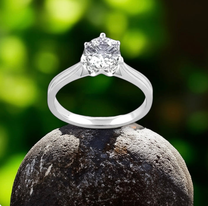 Sterling Silver CZ Flower Ring -ER-49