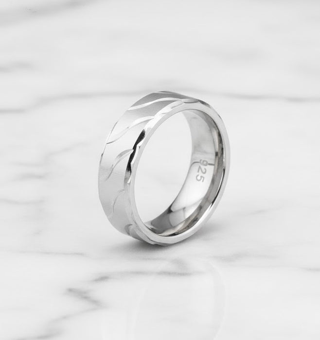 Sterling Silver Elegant .925 Wedding Ring -SW-19